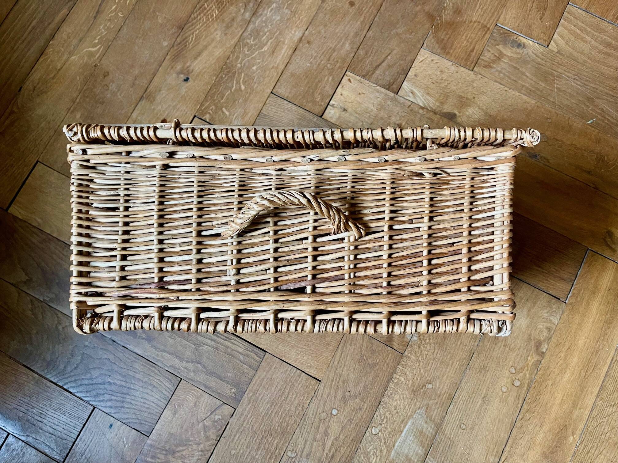 old wicker trunk