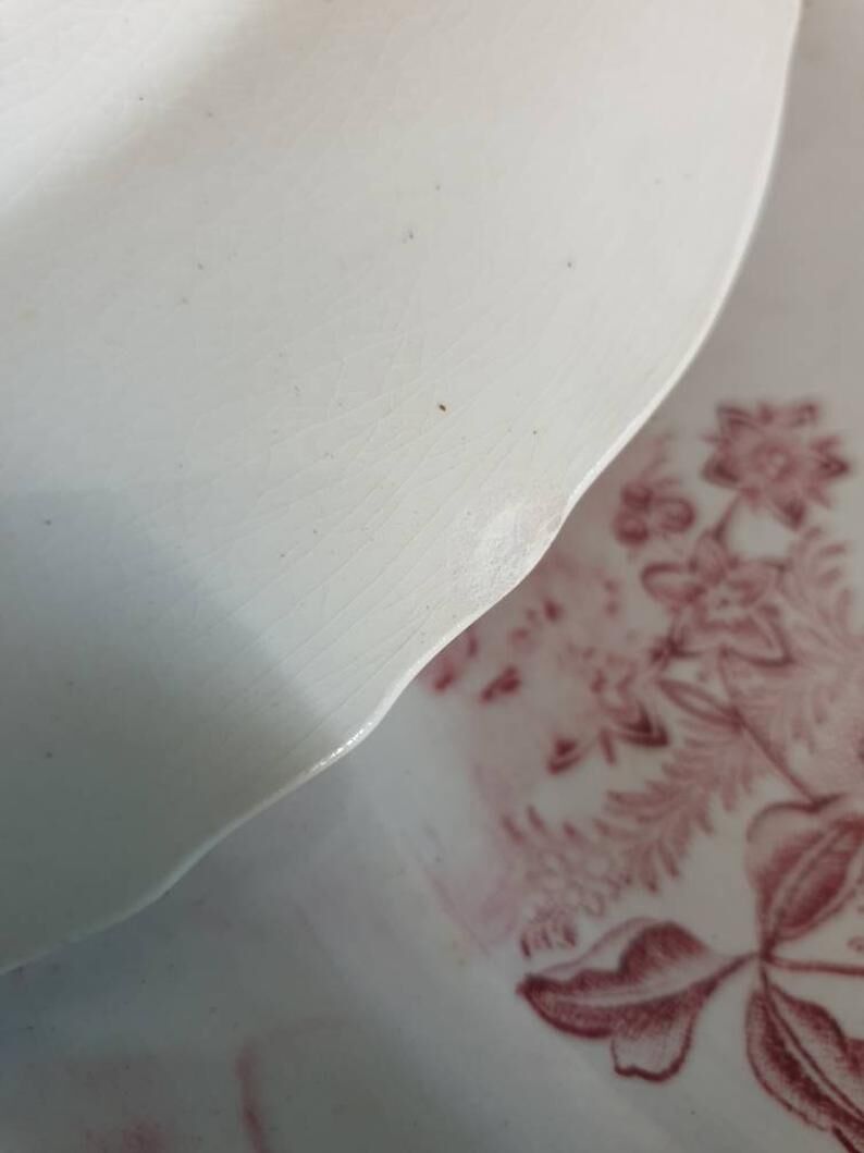 Mismatched flat plates pink iron land lot X5 old French manufacture various