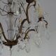 Bronze and crystal chandelier with six arms of light
