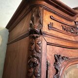 Carved walnut wardrobe – late 19th century Louis XV style