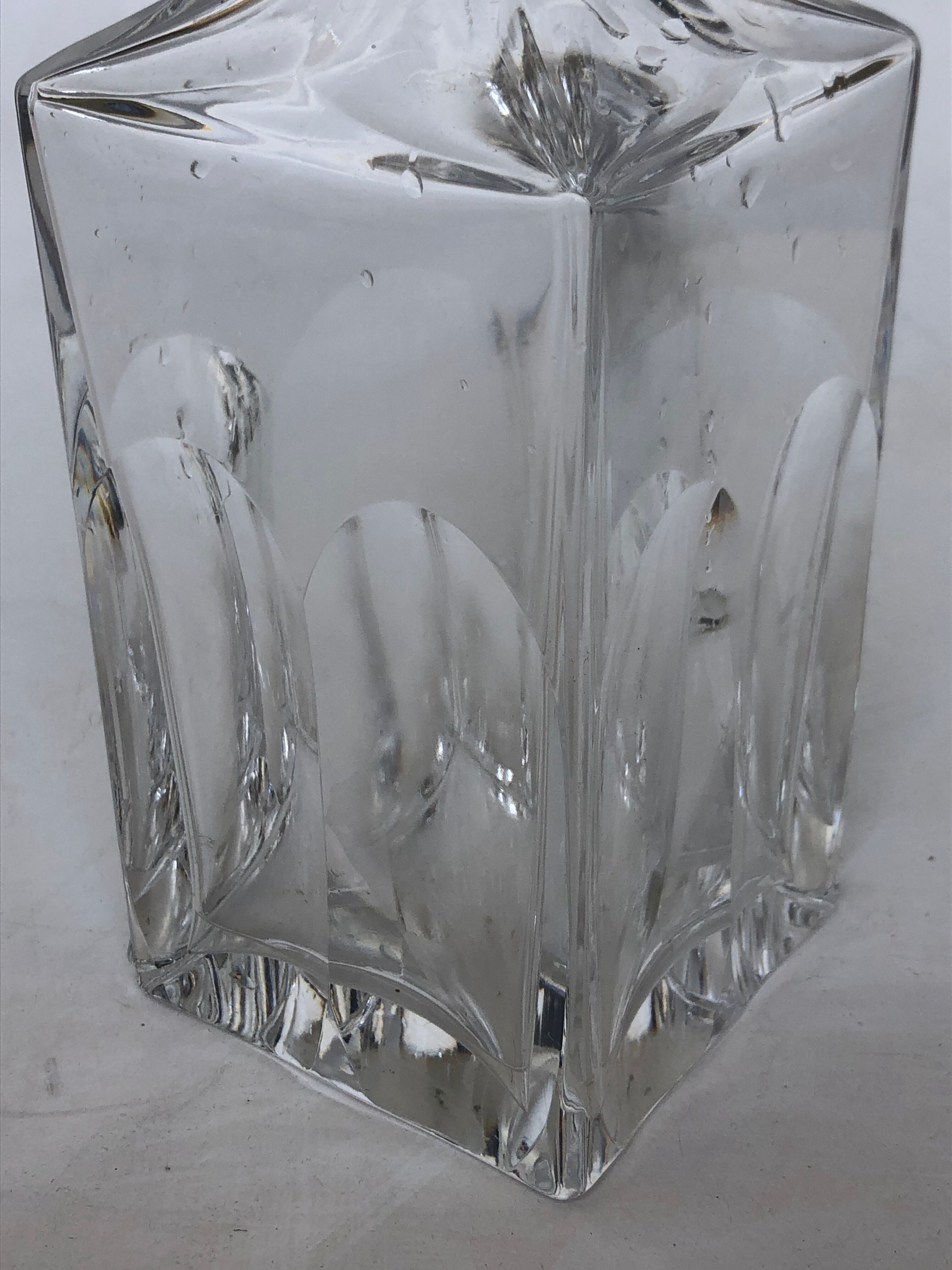 Chiseled crystal carafe