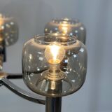 Vintage 70's chrome metal chandelier by Gaetano Sciolari