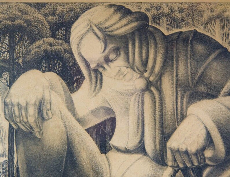 Art Deco lithograph 1926 Rense Hamstra 80x60cm