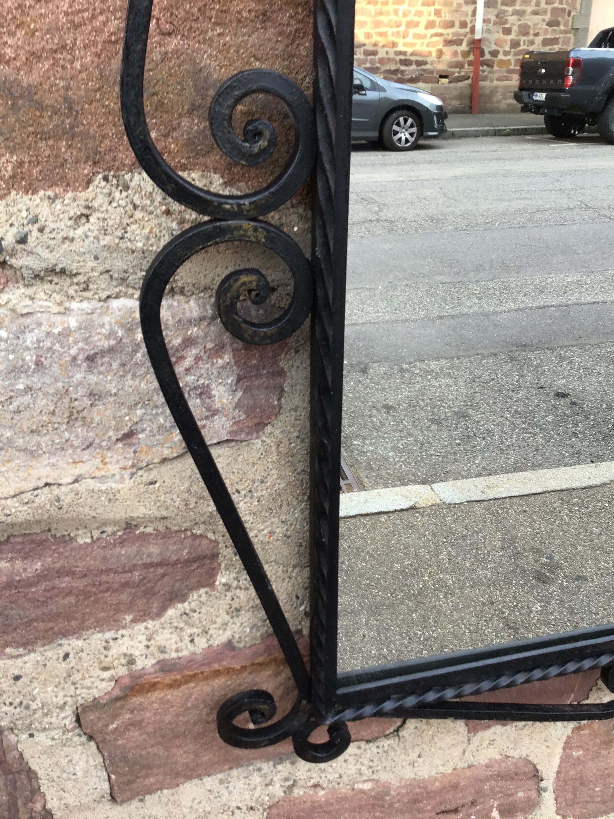 Vintage mirror 1960 metal 72x64cm