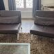 2 ligne roset flexus armchairs – full-grain leather
