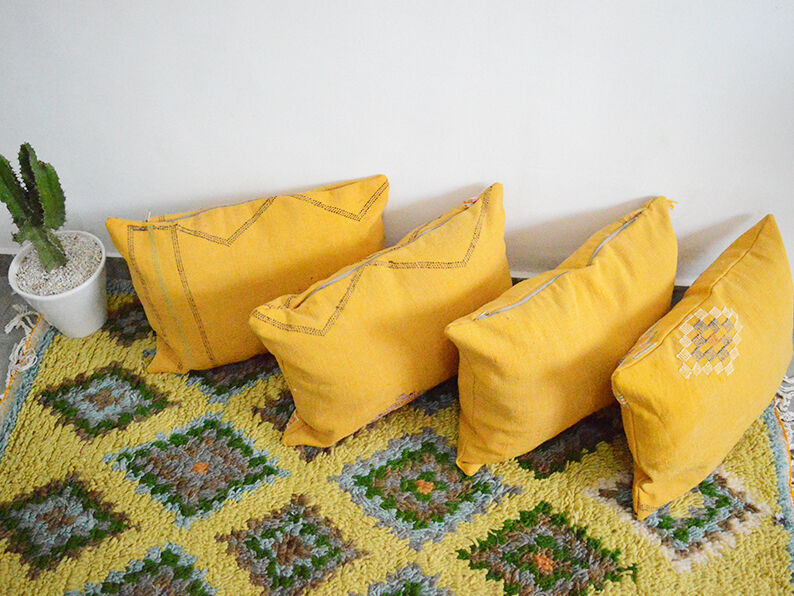 Moroccan cactus silk pillow
