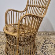 Fauteuil en Rotin Bambou vintage 1950s design -H85cm