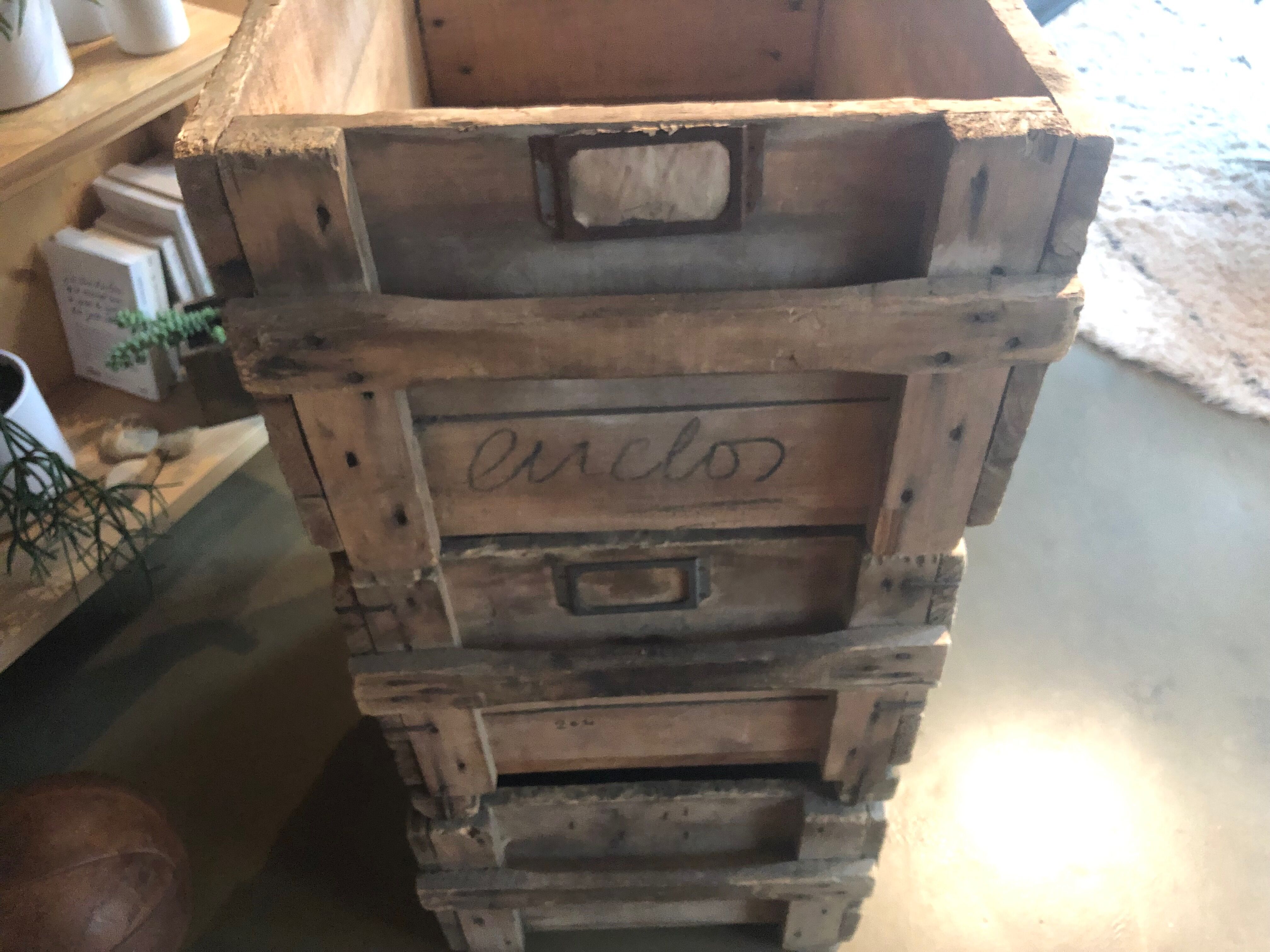 Old industrial type boxes all in wood