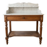 Antique dressing table in wood and marble