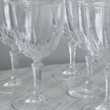 Set of 8 crystal wine glasses