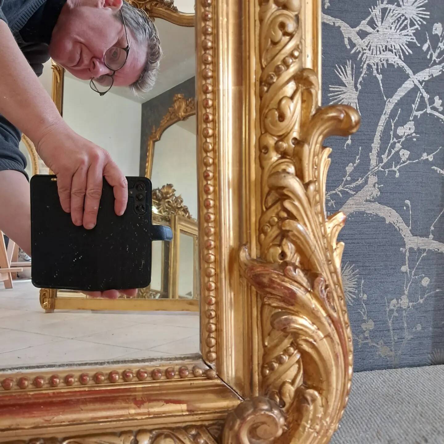 Mirror 19th century Louis XV style 159 x 112