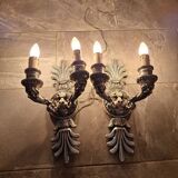 Paire d'appliques murales italiennes vintage