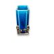 Miniature blue ceramic vase tassel pattern