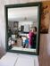 Miroir rectangulaire vert foncé à patine noire
