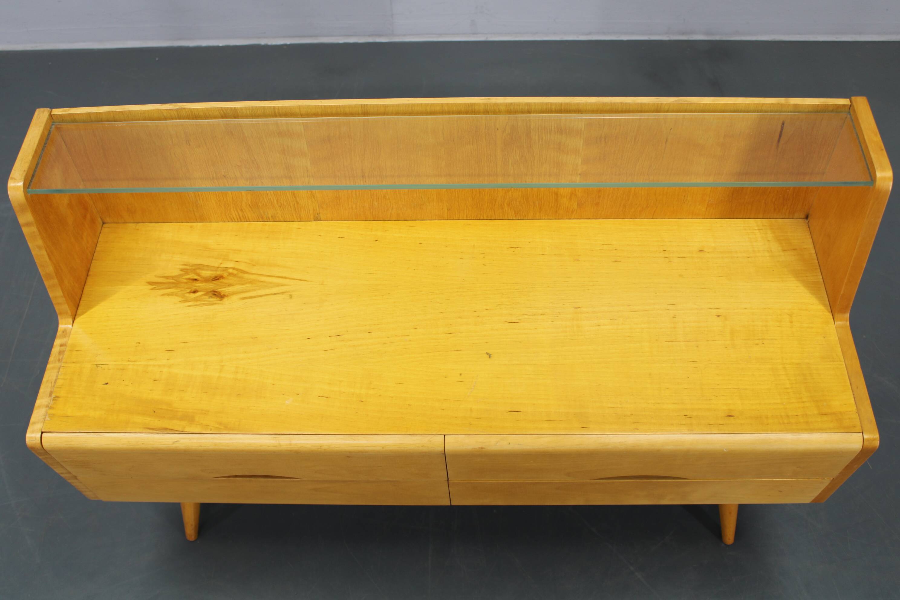 1960s Chest of Drawers with Glass Shelf ,Czechoslovakia