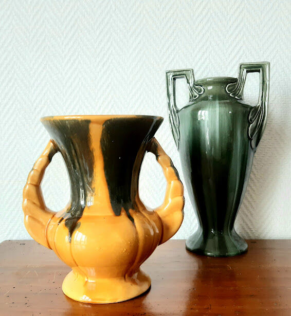 Vase with double ceramic handles 1960