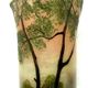 enamelled glass vase LEGRAS Lakescape, trees, Napoleon III boats
