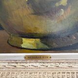 Wooden table signed gold medal