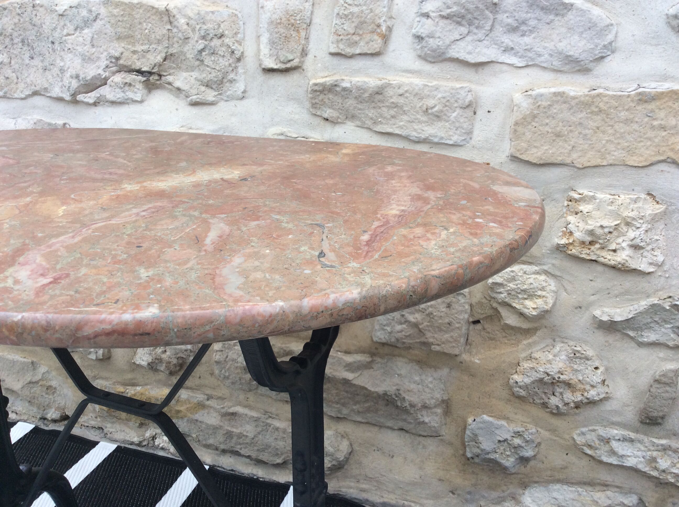 Marble oval bistro table