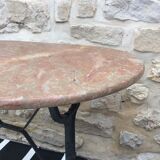 Marble oval bistro table