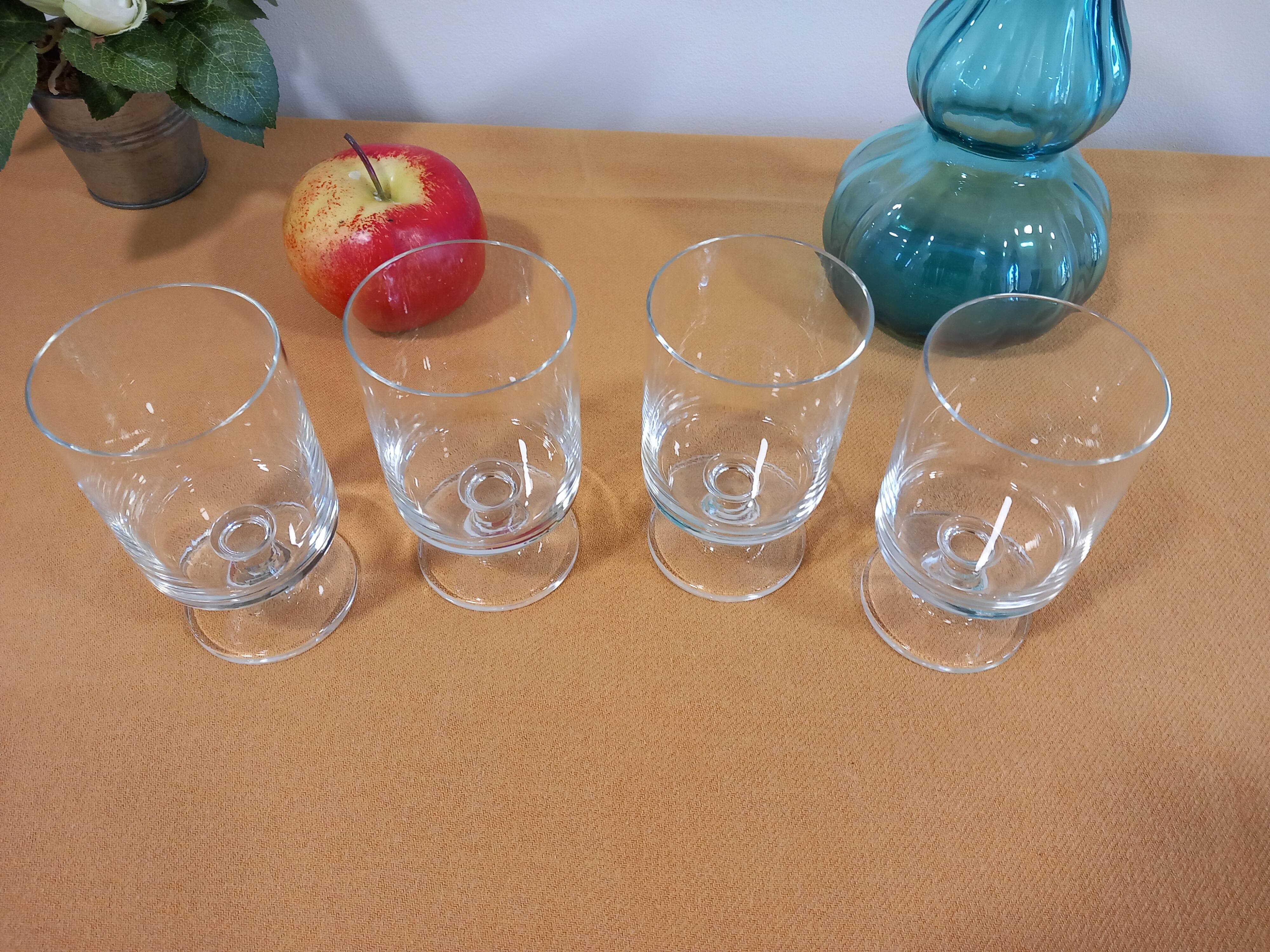 Set of 4 crystal stem glasses