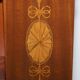 Edwardian burr walnut revolving bookcase with Sheraton inlays circa 1900