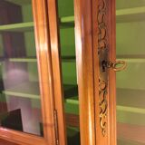 Vintage glass library in solid cherry
