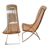 Paire de chaise plexi