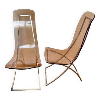 Pair of plexiglass chairs