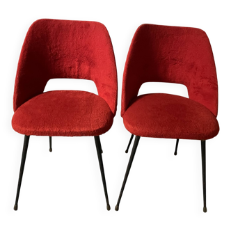 Paire de chaises moumoute