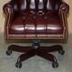 Fauteuil de bureau Chesterfield Wingback en cuir vintage
