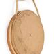 Round mid-century wall mirror / beech / sisal / Danish modern design / 1970s