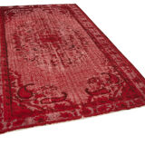 Handmade antique turkish 1980s 179 cm x 286 cm red carpet
