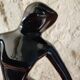Art Deco statuette of a woman – Elegant dancer – Black earthenware – 1950s
