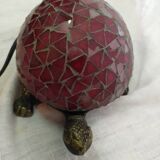 Glass turtle lamp mosaic cast iron Red watcher Brocanteespritdantan
