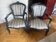 Pair of Louis XV cabriolet armchairs lacquered in midnight blue.