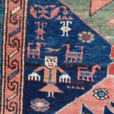 Tapis ancien persan kurde tribal 124x268 cm