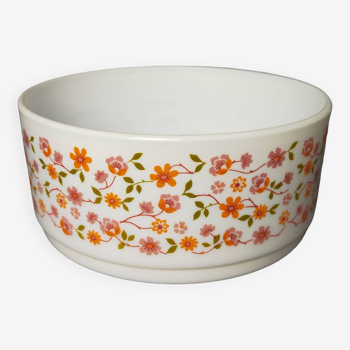 Arcopal salad bowl Decorated with orange and pink flowers - Scania