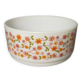 Arcopal salad bowl Decorated with orange and pink flowers - Scania