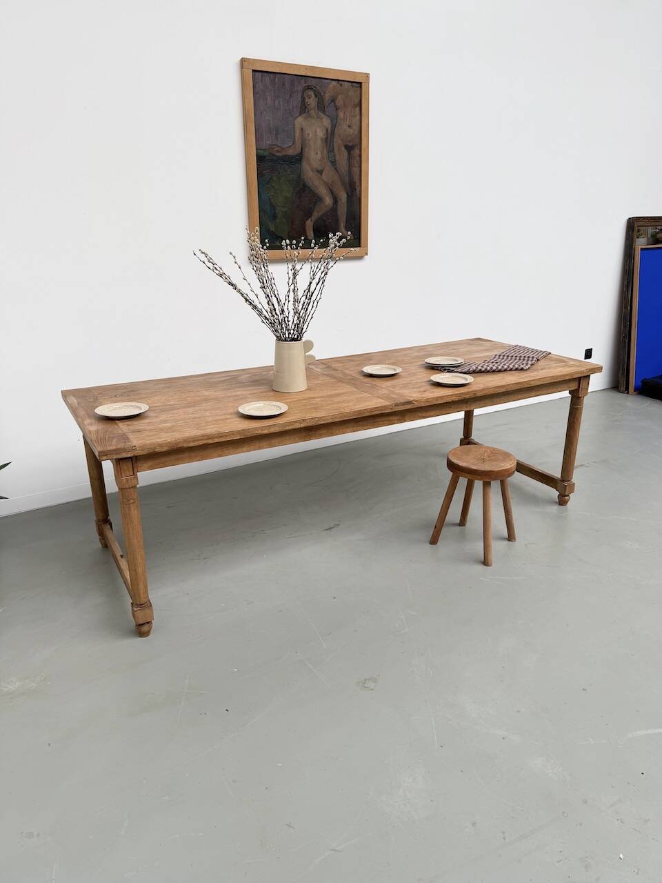 XL beech farmhouse table