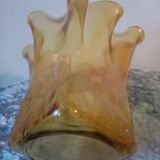 Old vintage mouth-blown glass vase, Scandinavian style, 60s