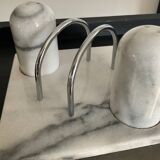 Vintage white marble table server