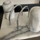 Vintage white marble table server