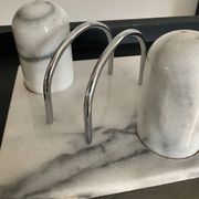 Vintage white marble table server