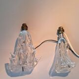 Pair of crystal lamps, France 1940/1950.
