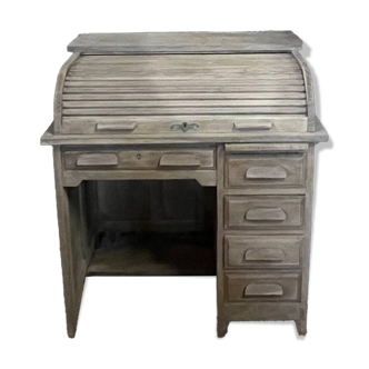 Bureau américain à volet en chêne brut