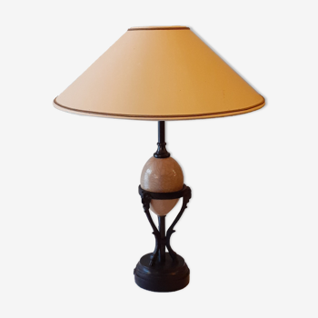 Vintage ostrich egg lamp
