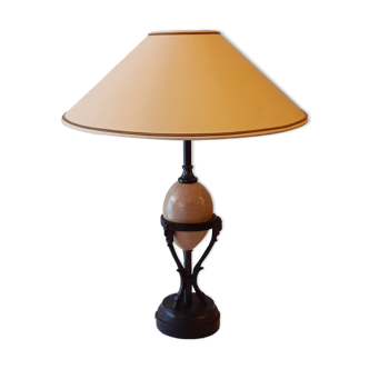 Vintage ostrich egg lamp
