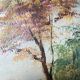 Painting Oil on Wood Bucolic Landscape Signed Louis Andrey