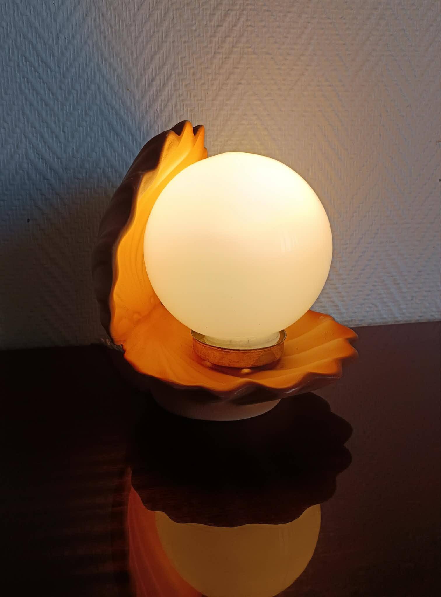 Vintage 1980s shell lamp